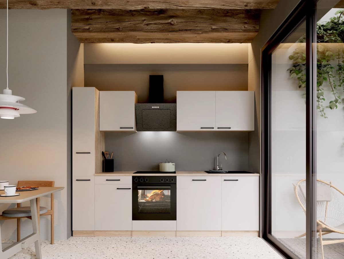Bloque de cocina Respekta Merle · 250 cm · cachemira, con armario boticario